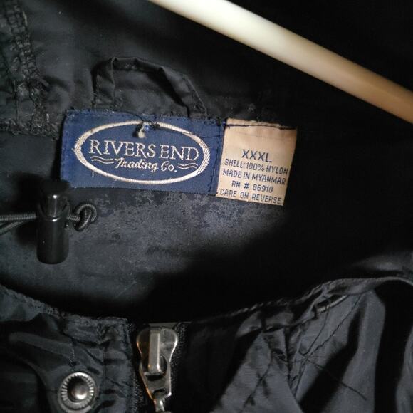 90s Y2K Motor City Casino Jacket Windbreaker Embroidered Rivers End 3XL Black - Picture 3 of 7